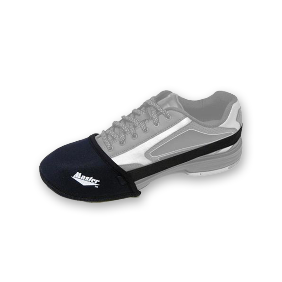 Black Master shoe slide over a grey bowling shoe