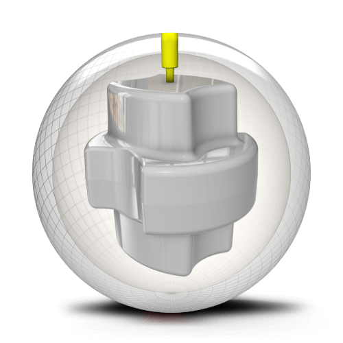 Asymmetrical supercoil weightblock found in the DNA high performance bowling ball lineup 